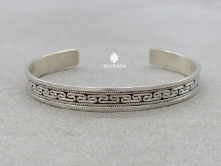 BrA125 Bracelet Tibétain Argent Massif