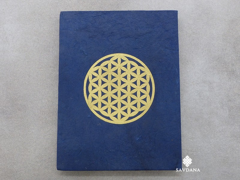 CrA199 Carnet Artisanal Népalais Fleur de Vie