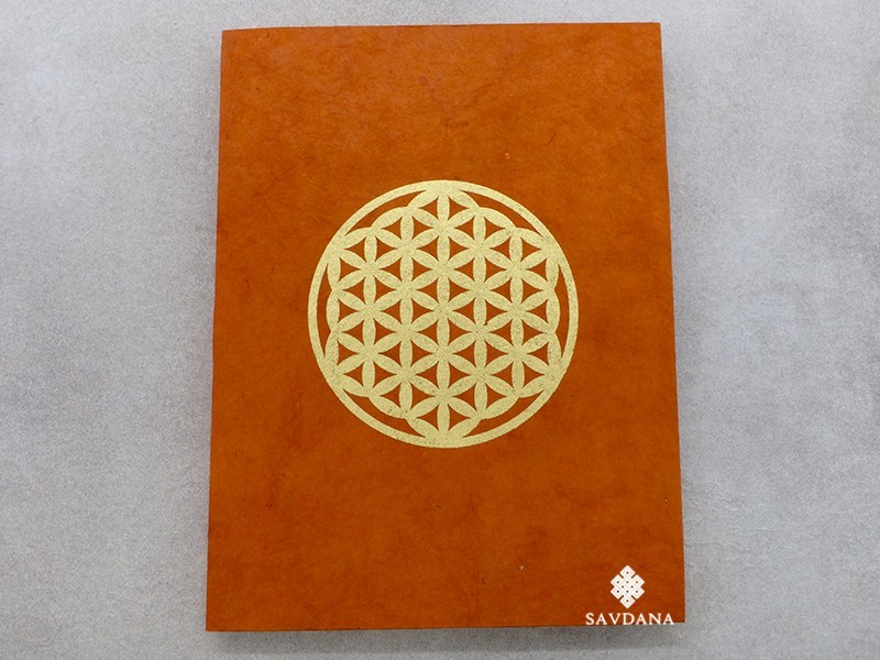CrA201 Carnet Artisanal Népalais Fleur de Vie