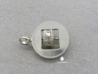 P103 Pendentif Moulin de Prières Mantra Om Mani Padme Hum