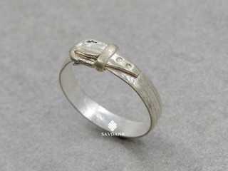 BgD168 Bague Tibétaine Métal Argenté