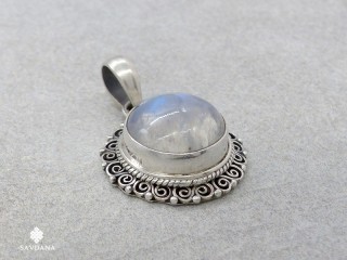 PA356 Pendentif Argent Massif Pierre de Lune