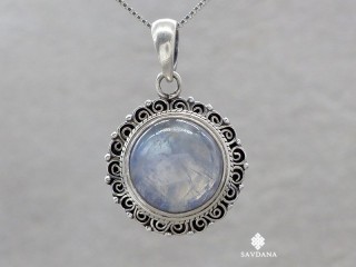 PA356 Pendentif Argent Massif Pierre de Lune