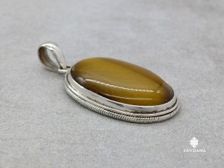 PA629 Pendentif Argent Massif Oeil de Tigre