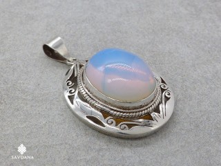 PA631 Pendentif Argent Massif Opale