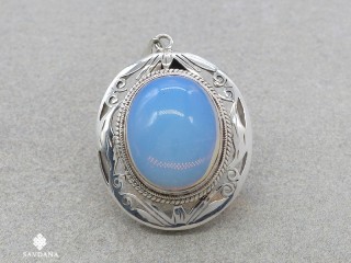 PA631 Pendentif Argent Massif Opale