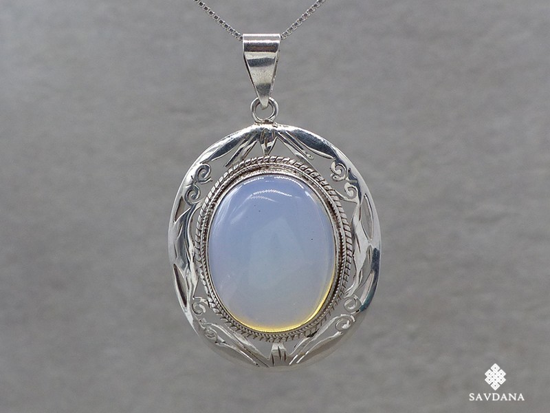 PA631 Pendentif Argent Massif Opale