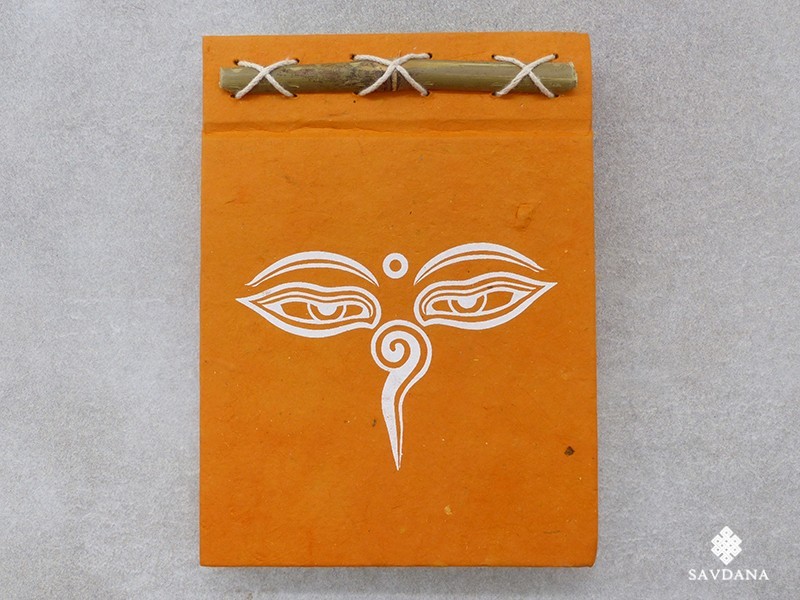 CrA226 Carnet Artisanal Népalais Yeux de Bouddha