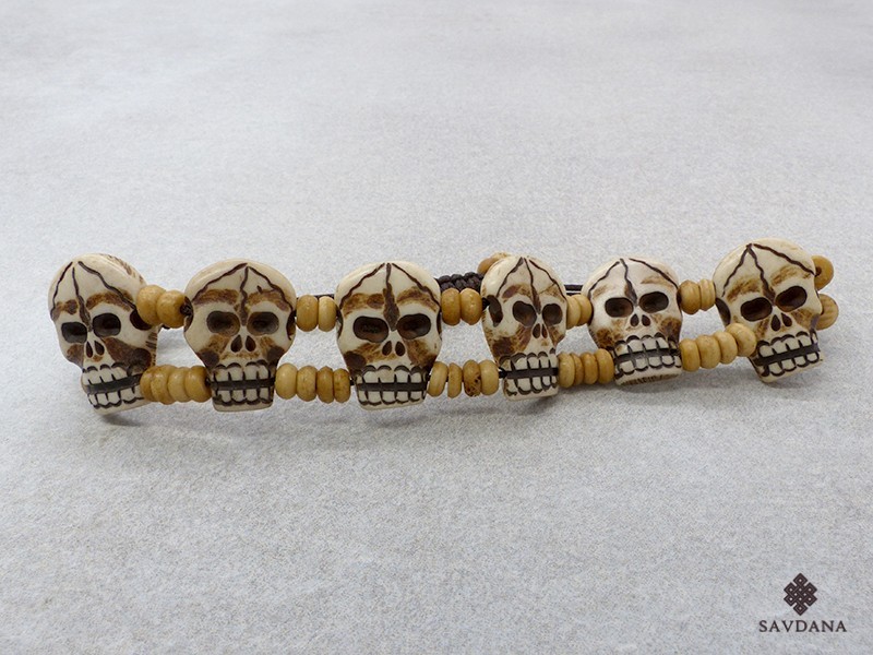 BrD419 Bracelet Tibétain Crâne