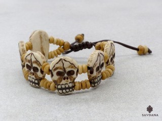 BrD419 Bracelet Tibétain Crâne