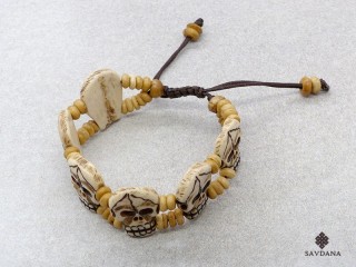 BrD419 Bracelet Tibétain Crâne