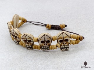 BrD419 Bracelet Tibétain Crâne