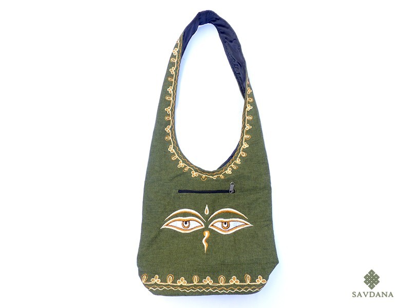 Sac121 Sac Besace du Népal Yeux de Bouddha