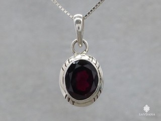 PA613 Pendentif Argent Massif Grenat