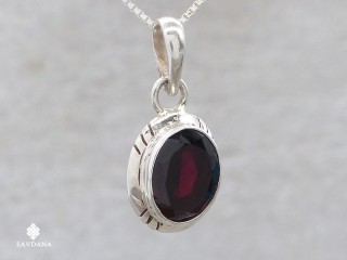 PA613 Pendentif Argent Massif Grenat