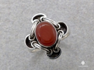 BA313 Bague Argent Massif Onyx. Taille 52