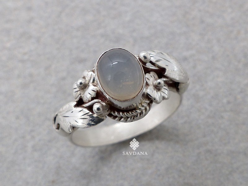BA315 Bague Argent Massif Quartz. Taille 55