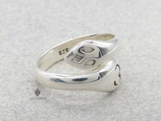 BA353 Bague Argent Massif Serpent Om