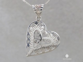 PA573 Pendentif Argent Massif Coeur