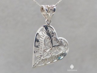 PA573 Pendentif Argent Massif Coeur