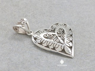 PA573 Pendentif Argent Massif Coeur