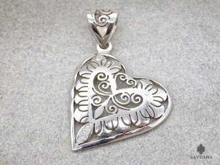 PA573 Pendentif Argent Massif Coeur