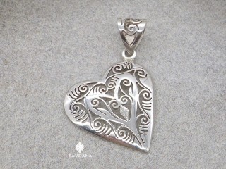 PA576 Pendentif Argent Massif Coeur