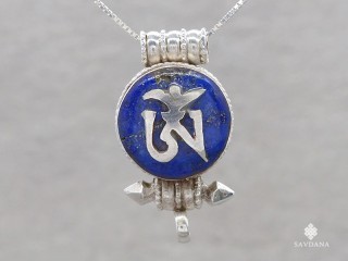 PA569 Pendentif Amulette Ghau Argent Massif Om