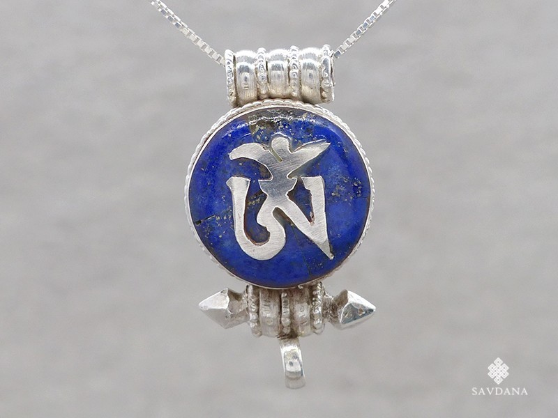 PA569 Pendentif Amulette Ghau Argent Massif Om