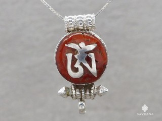 PA570 Pendentif Amulette Ghau Argent Massif Om