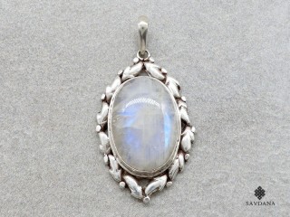 PA519 Pendentif Argent Massif Pierre de Lune