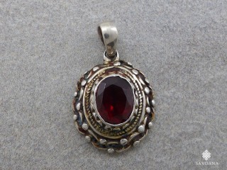 PA525 Pendentif Argent Massif Grenat