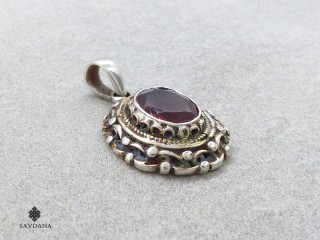 PA525 Pendentif Argent Massif Grenat