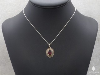 PA525 Pendentif Argent Massif Grenat