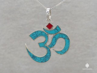 PA526 Pendentif Argent Massif Om