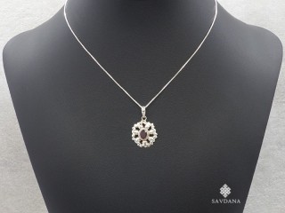 PA538 Pendentif Argent Massif Grenat