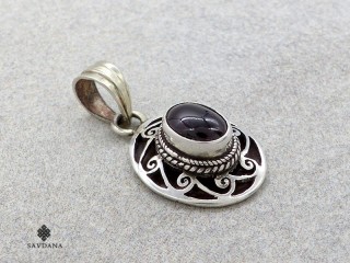PA540 Pendentif Argent Massif Grenat