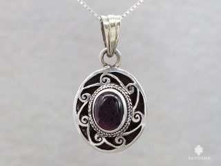 PA540 Pendentif Argent Massif Grenat