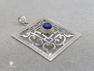 PA559 Pendentif Argent Massif Mandala Lapis Lazuli