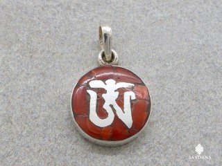 PA565 Pendentif Argent Massif Om