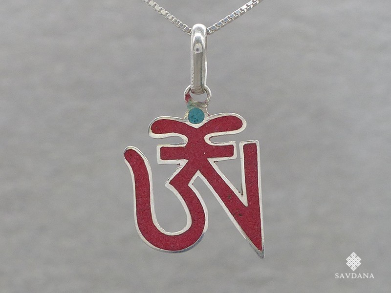 PA490 Pendentif Argent Massif Om