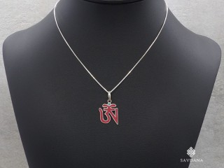 PA490 Pendentif Argent Massif Om