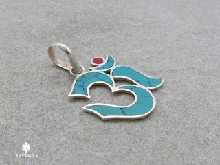 PA491 Pendentif Argent Massif Om