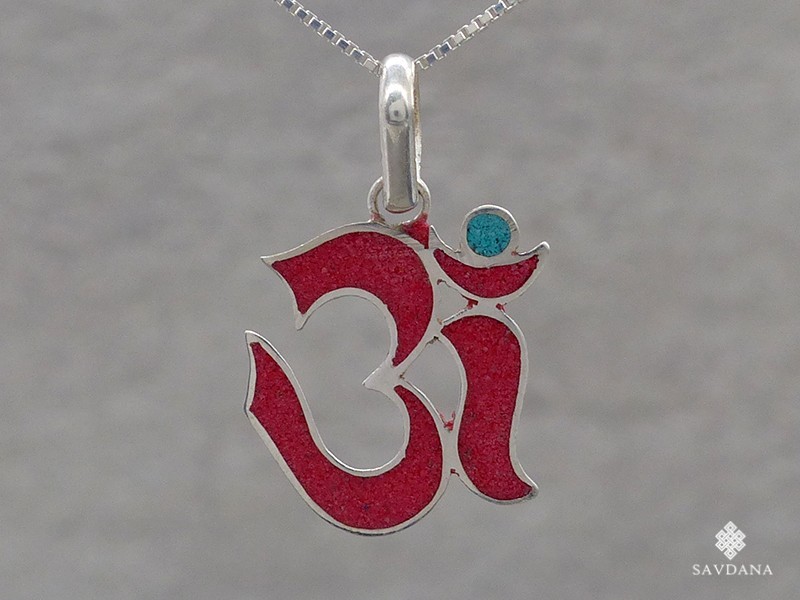 PA493 Pendentif Argent Massif Om
