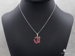 PA493 Pendentif Argent Massif Om