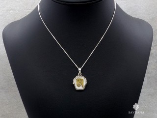 PA497 Pendentif Amulette Ghau Argent Massif Om
