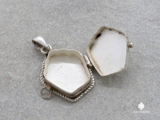 PA497 Pendentif Amulette Ghau Argent Massif Om