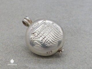 PA504 Pendentif Amulette Ghau Argent Massif Dorje Vajra