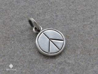PA442 Petit Pendentif Charme Argent Massif Signe de la Paix