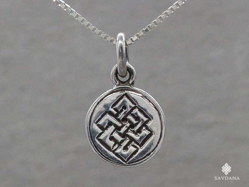 PA444 Petit Pendentif Charme Argent Massif Noeud sans Fin